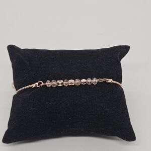 rose gold slider bracelet with beads and rhinestones